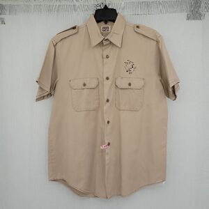 Gung Ho Men's Vintage Khaki Safari Camp Collar Shirt